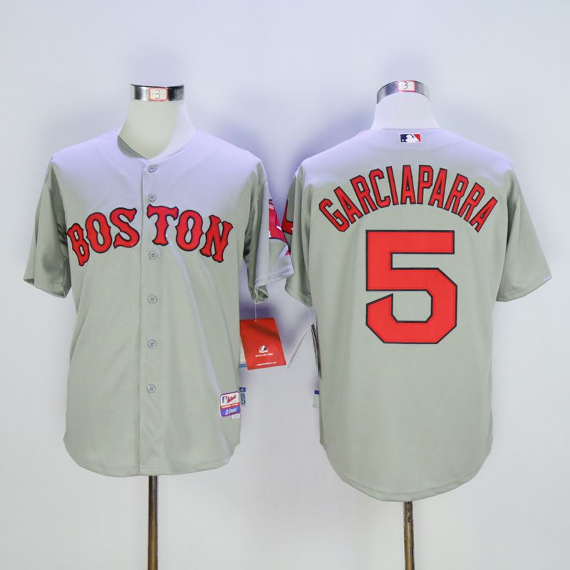 Men Boston Red Sox #5 Garciaparra Grey MLB Jerseys->boston red sox->MLB Jersey